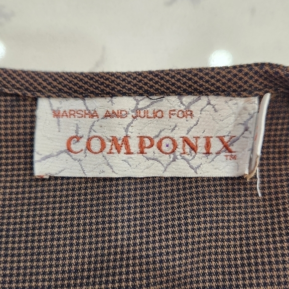 Vintage 80s Marsha and Julio Componix Shawl Vest Brown Size Large Made in USA - Picture 4 of 10